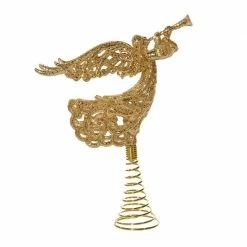 The Christmas Palace Angels & Toppers 9" GOLD GLITTER ANGEL TREE TOPPER