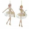 The Christmas Palace Christmas Ornaments 6" GOLD ELEGANCE MODERN SHOPPING GIRL ASSORTED SET OF 2