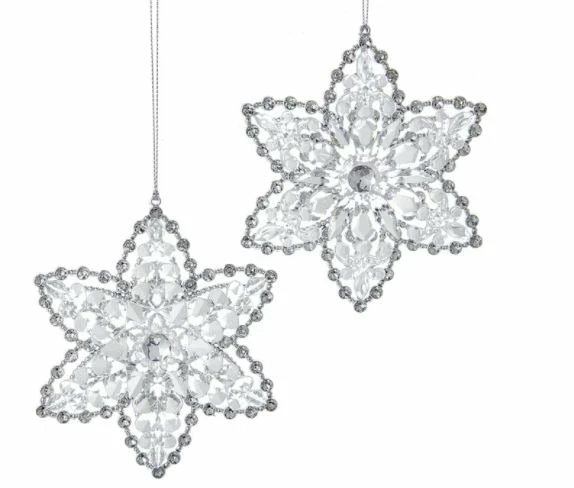 Best Pirce π The π Christmas Palace 5" WHITE & CLEAR SNOWFLAKE ORNAMENTS SET OF 12 π 1 The Christmas Palace 5" WHITE & CLEAR SNOWFLAKE ORNAMENTS SET OF 12