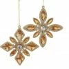 The Christmas Palace 5" GOLD JEWEL SNOWFLAKE ORNAMENT SET OF 12 Christmas Ornaments