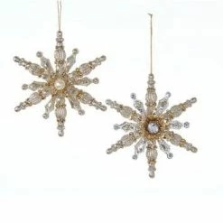 The Christmas Palace Christmas Ornaments 5" GOLD & SILVER SNOWFLAKE ORNAMENT SET OF 12