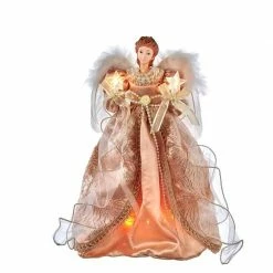 The Christmas Palace 14" GOLD & COPPER ANGEL TREE TOPPER