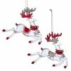 The Christmas Palace 4" REGAL RED & CLEAR REINDEER ORNAMENT SET OF 12 Christmas Ornaments