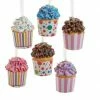 The Christmas Palace 4" SPRINKLE CUPCAKE ORNAMENT SET OF 6 Christmas Ornaments