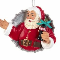 The Christmas Palace 3" SANTA WITH COCA-COLA CAP ORNAMENT Christmas Ornaments