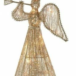 The Christmas Palace 12" GOLD GLITTER ANGEL TREE TOPPER