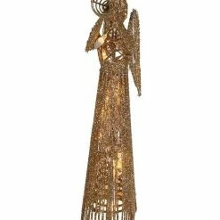 The Christmas Palace 12" GOLD GLITTER ANGEL TREE TOPPER