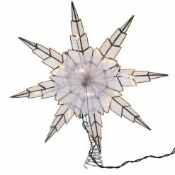 The Christmas Palace 15" CAPIZ SILVER 6 POINT STAR TREE TOPPER Angels & Toppers