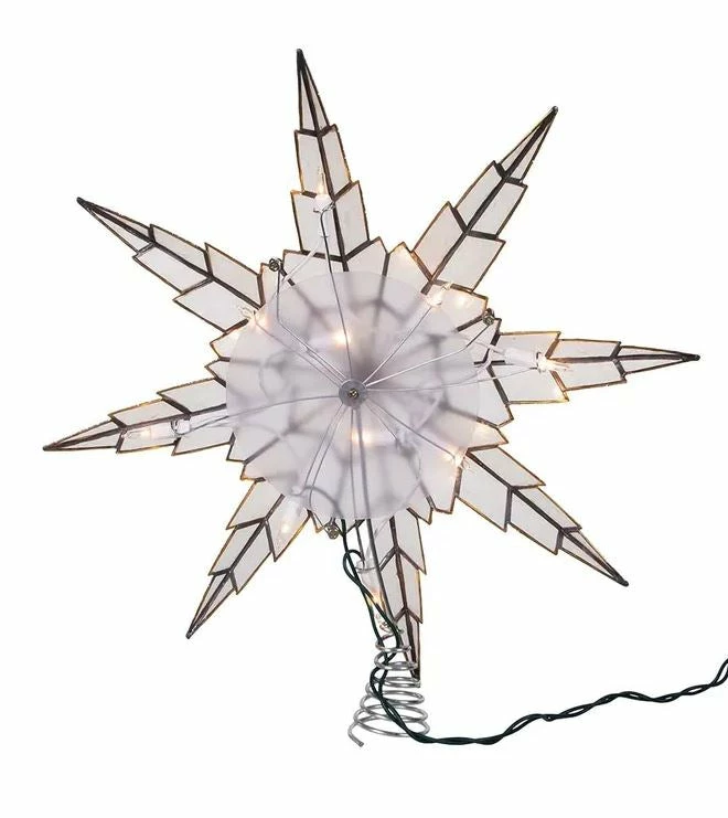 Promo π The π Christmas Palace 15" CAPIZ SILVER 6 POINT STAR TREE TOPPER Angels & Toppers 𧨠2 The Christmas Palace 15" CAPIZ SILVER 6 POINT STAR TREE TOPPER Angels & Toppers