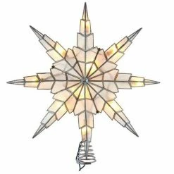 The Christmas Palace 15" CAPIZ SILVER 6 POINT STAR TREE TOPPER Angels & Toppers