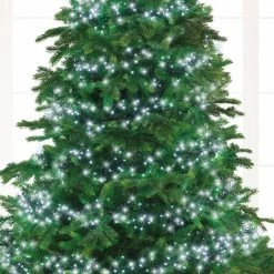 The Christmas Palace 44 FT CLUSTER 1512 LED COOL WHITE GREEN WIRE 8 FUNCTION TWINKLE