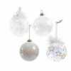 The Christmas Palace 3" GLASS IRIDESCENT ASSORTED ORNAMENT SET OF 12