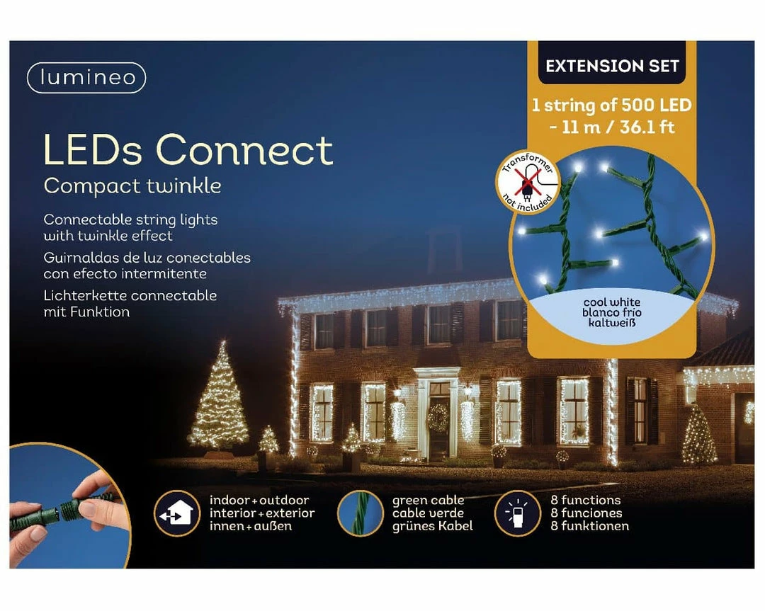 Hot Sale β The π Christmas Palace 36 FT COMPACT EXTENSION SET COOL WHITE WITH 1 STRING OF 500 LED LIGHTS π Christmas LIGHTS π 3 The Christmas Palace 36 FT COMPACT EXTENSION SET COOL WHITE WITH 1 STRING OF 500 LED LIGHTS CHRISTMAS LIGHTS