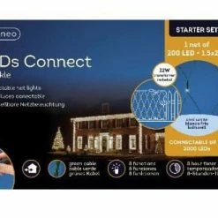 The Christmas Palace LED String Motion 4 FT X 6 FT STARTER SET COOL WHITE 1 NET LIGHT OF 200 LED LIGHTS