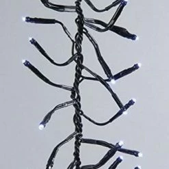 The Christmas Palace CHRISTMAS LIGHTS 112 FT COMPACT 1500 LED COOL WHITE BROWN WIRE 8 FUNCTION TWINKLE