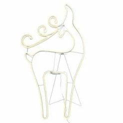 The Christmas Palace 3 FT X 6 FT LED WARM WHITE NEON FLEX DEER FIGURINE Outdoor LED
