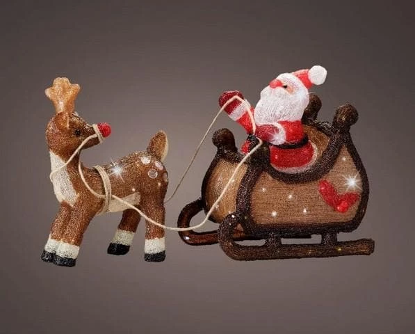 Best deal π The π Christmas Palace 19" 90 LED COOL WHITE BATTERY OPERATED OUTDOOR SANTA SLEIGH & REINDEER ACRYLIC π₯ 1 The Christmas Palace 19" 90 LED COOL WHITE BATTERY OPERATED OUTDOOR SANTA SLEIGH & REINDEER ACRYLIC