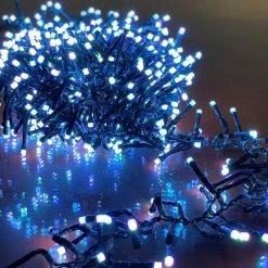 The Christmas Palace 20 FT CLUSTER 768 LED COLOR CHANGE GREEN WIRE 8 FUNCTION TWINKLE