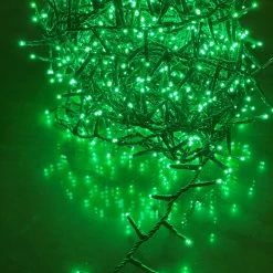 The Christmas Palace CHRISTMAS LIGHTS 52 FT COMPACT 750 LED GREEN WITH GREEN WIRE 8 FUNCTION TWINKLE