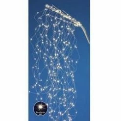 The Christmas Palace CHRISTMAS LIGHTS 3 FT 320 LED MICRO CASCADE WARM WHITE LIGHT SILVER WIRE FLASHING EFFECT
