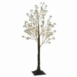 The Christmas Palace Outdoor LED 4 FT TREE 150 MICRO WARM WHITE LIGHTS WITH FLOWERS COPPER WIRE