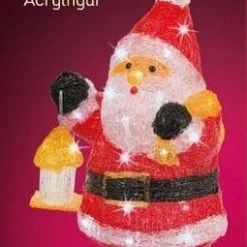 The Christmas Palace 18.11" 40LED COOL WHITE BATTERY OPERATED OUTDOOR SANTA ACRYLIC Outdoor LED