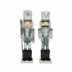 The Christmas Palace 15" LIGHT BLUE NUTCRACKER SET OF 2