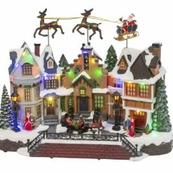 The Christmas Palace 14.5" ANIMATED MUSICAL VILLAGE BATTERY OPERATED