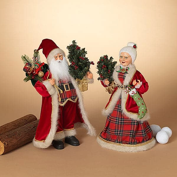 Promo β€οΈ The β Christmas Palace Santas 18" RED PLAID MR. & MRS. CLAUS SET π 1 The Christmas Palace Santas 18" RED PLAID MR. & MRS. CLAUS SET