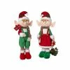 The Christmas Palace 21" RED & GREEN ELF STANDING SET OF 2 Elves