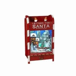The Christmas Palace 25" RED SANTA LETTER MAILBOX WITH LIGHTS & MUSIC