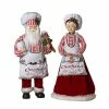 The Christmas Palace 3 FT MR. & MRS. CLAUS BAKING CHEFS SET Santas