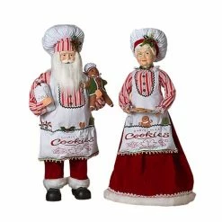 The Christmas Palace 3 FT MR. & MRS. CLAUS BAKING CHEFS SET Santas