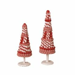 The Christmas Palace RED & WHITE CANDY CANE TREE ASSORTED SET OF 2