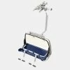 The Christmas Palace Animated Accessories 5" BLUE & SILVER 4 SEATER LIFT CHAIR 1:32 SCALE