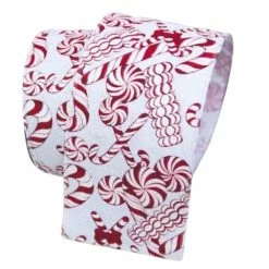 The Christmas Palace 4" X 10YD PEPPERMINT SWEET RIBBON Ribbon & Bows