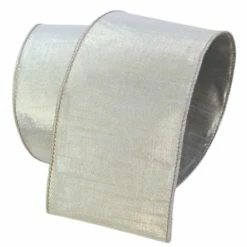The Christmas Palace 4" X 10YD SHINY PLATINUM RIBBON