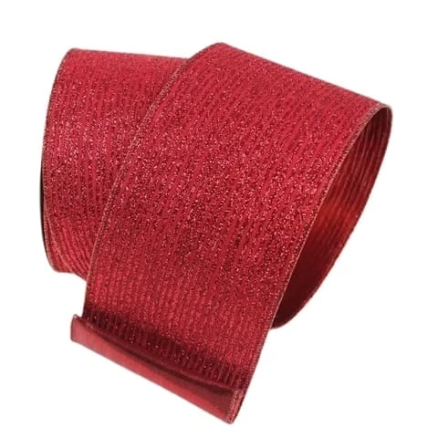 Best Sale π The π Christmas Palace Ribbon & Bows 2.5" X 10YD RED GLITTER STRIPE RIBBON π 1 The Christmas Palace Ribbon & Bows 2.5" X 10YD RED GLITTER STRIPE RIBBON