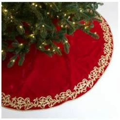 The Christmas Palace 72" RUBY & GOLD ROYAL EMBROIDERY TREE SKIRT Skirts & Stockings