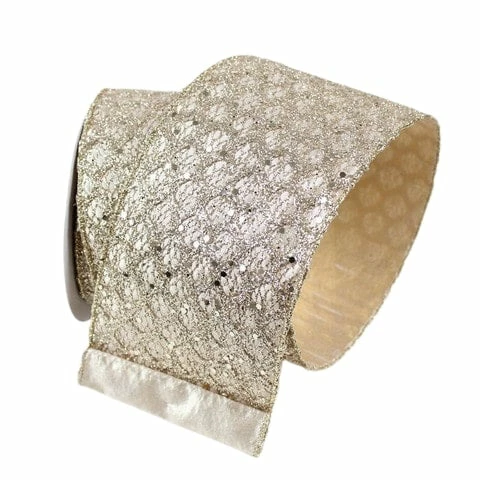 Flash Sale β€οΈ The π Christmas Palace 4" X 10YD CHAMPAGNE RETRO DIAMOND RIBBON π 1 The Christmas Palace 4" X 10YD CHAMPAGNE RETRO DIAMOND RIBBON