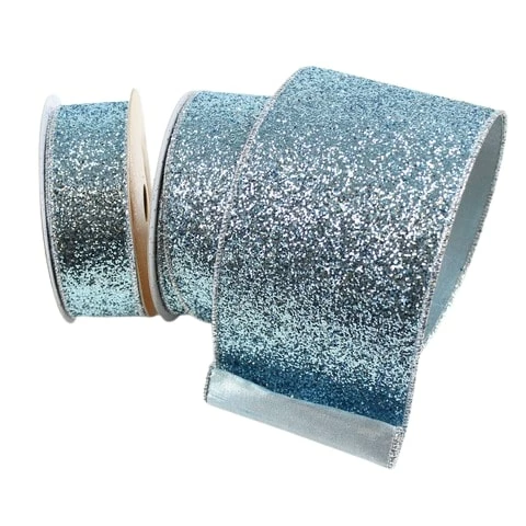 Cheap π The π Christmas Palace 2.5" X 10YD ARCTIC BLUE GLITTER MAGIC RIBBON All About The Blues π 1 The Christmas Palace 2.5" X 10YD ARCTIC BLUE GLITTER MAGIC RIBBON All About The Blues