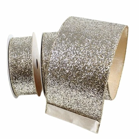 Brand new 𧨠The β Christmas Palace 4" X 10YD PLATINUM GOLD GLITTER MAGIC RIBBON Ribbon & Bows β 1 The Christmas Palace 4" X 10YD PLATINUM GOLD GLITTER MAGIC RIBBON Ribbon & Bows