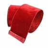 The Christmas Palace 4" X 10YD RED VELVET WITH GLITTER BACKED RIBBON