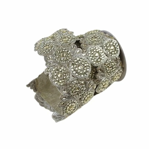 Best Sale ❤️ The ❄ Christmas Palace 3" X 5YD PLATINUM EXTREME JEWEL RIBBON ✨ 1 The Christmas Palace 3" X 5YD PLATINUM EXTREME JEWEL RIBBON