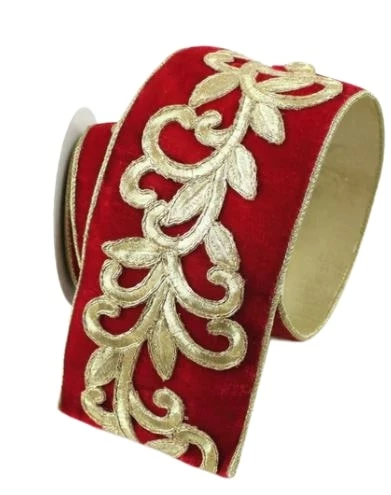 Best Pirce π€© The π Christmas Palace 4" X 5YD RED & GOLD ROYAL EMBROIDERED RIBBON Ribbon & Bows π€© 1 The Christmas Palace 4" X 5YD RED & GOLD ROYAL EMBROIDERED RIBBON Ribbon & Bows