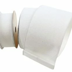 The Christmas Palace Ribbon & Bows 2.5" X 10YD WHITE DIAMOND DUST RIBBON