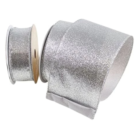 New β The π Christmas Palace 2.5" X 10YD SILVER DIAMOND DUST RIBBON β 1 The Christmas Palace 2.5" X 10YD SILVER DIAMOND DUST RIBBON