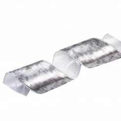 The Christmas Palace 4" X 10YD METALLIC SILVER RIBBON