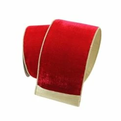 The Christmas Palace Ribbon & Bows 2.5" X 10YD VELVET FLASHY RED RIBBON