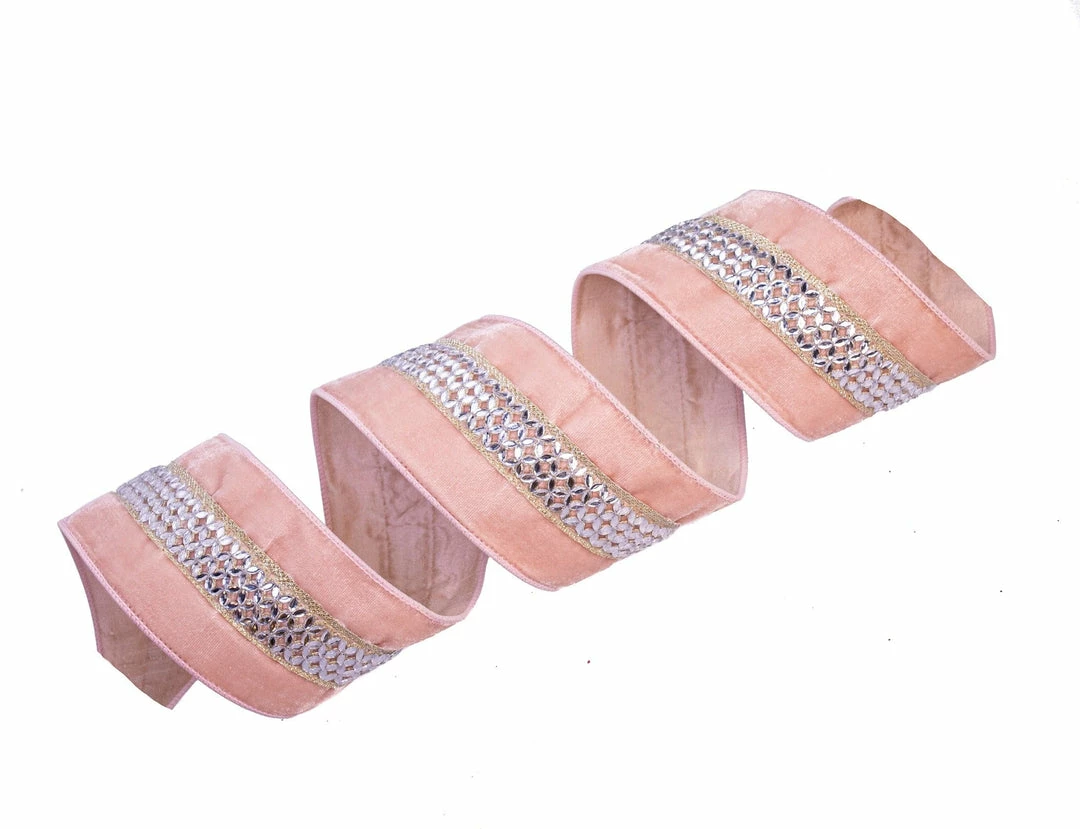 Best Pirce π The π Christmas Palace 4" X 10YD JEWELED LACE BLUSH PINK RIBBON π 1 The Christmas Palace 4" X 10YD JEWELED LACE BLUSH PINK RIBBON